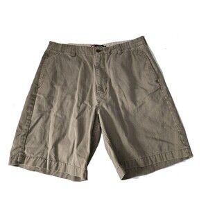 Chaps‎ Mens Pleated Front Khaki Shorts Size 36 Cotton